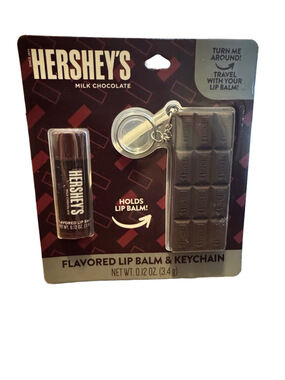 HERSHEY'S Milk Chocolate Flavored Lip Balm & Keychain Holder NWT